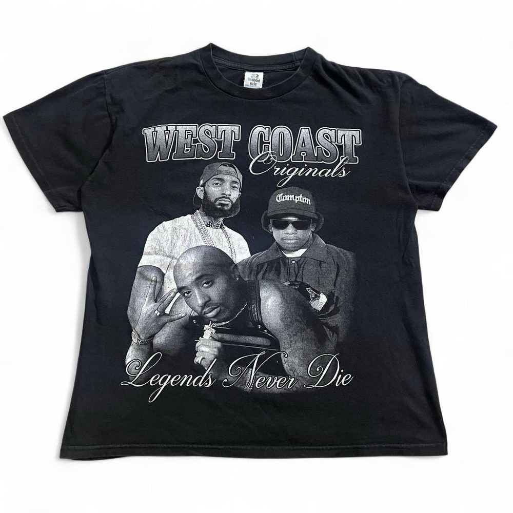 West Coast Originals Black Short Sleeve T-Shirt Size Medium Skate Rap Hip Hop